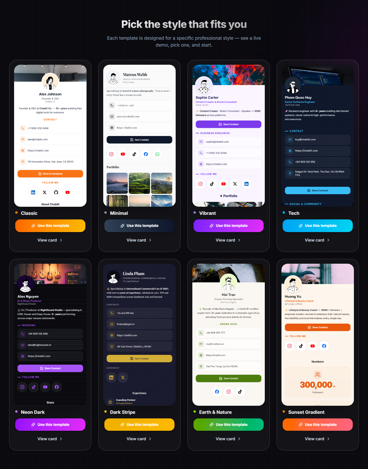 Chabiti's 8 card templates